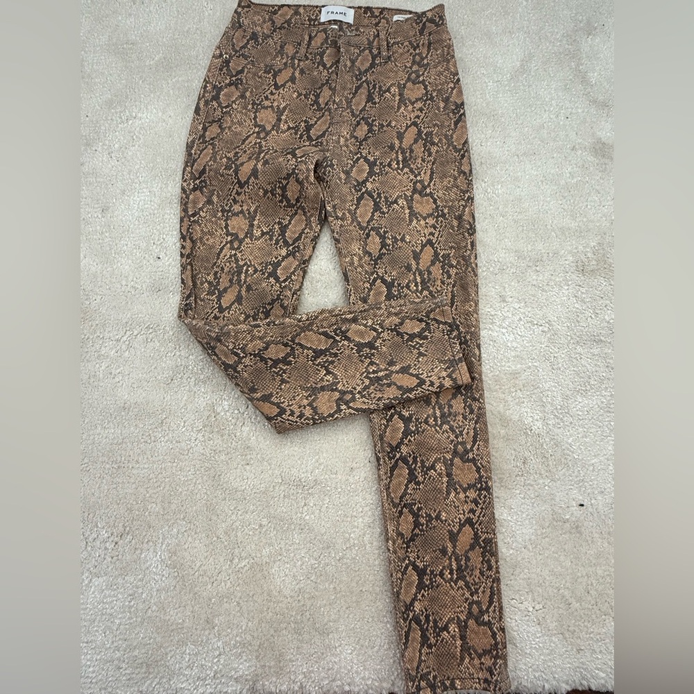 Frame Snake Print Jeans